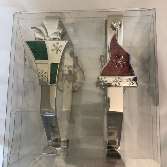Christmas Stocking Holders New Set of 4 Hobby Lobby Silver and Glitter - Picture 4 of 7